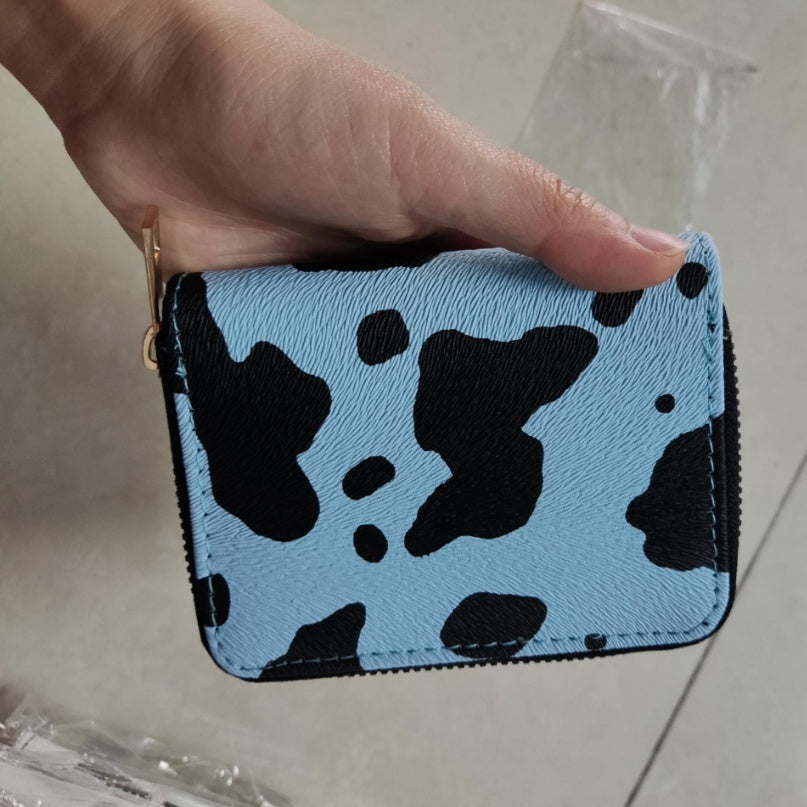 Women's Fashion Western Style Cow Pattern Chain Lipstick Bag