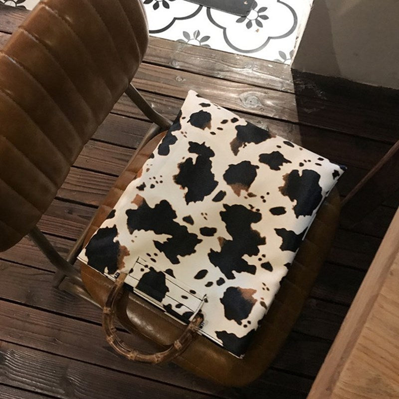 Ghost Horse Slub Portable Cow Pattern Bag