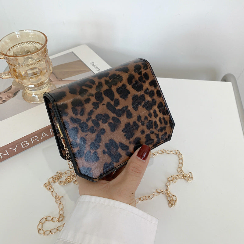 Women's Fashion Western Style Cow Pattern Chain Lipstick Bag