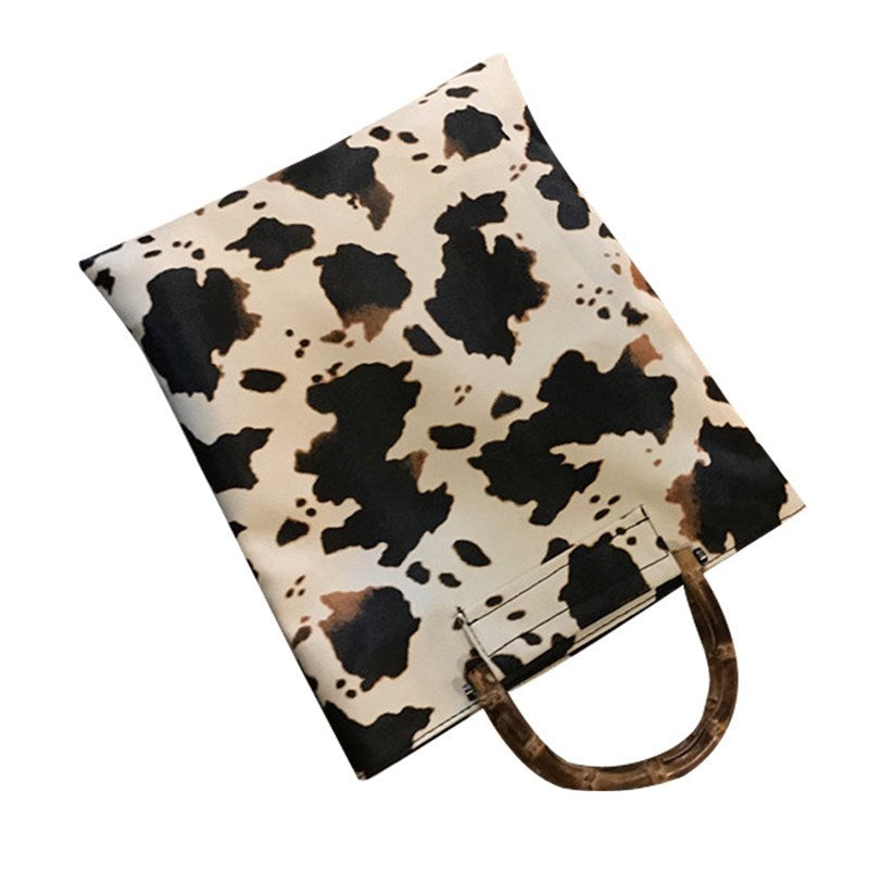 Ghost Horse Slub Portable Cow Pattern Bag