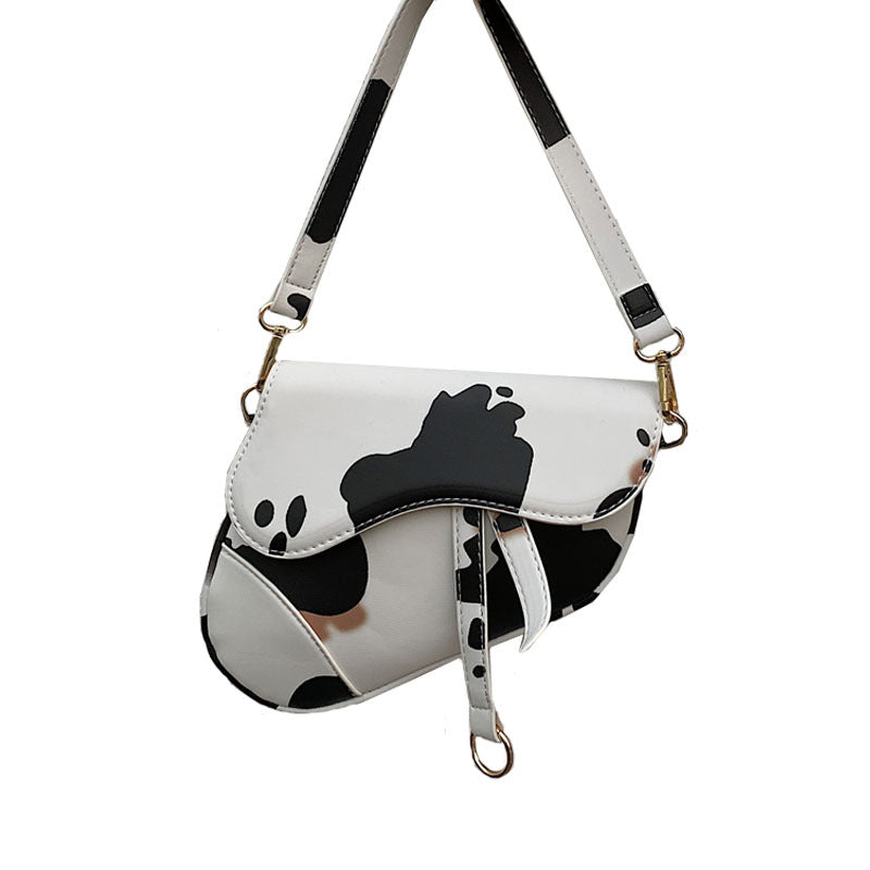 Mini small bag cow grain texture niche shoulder saddle bag