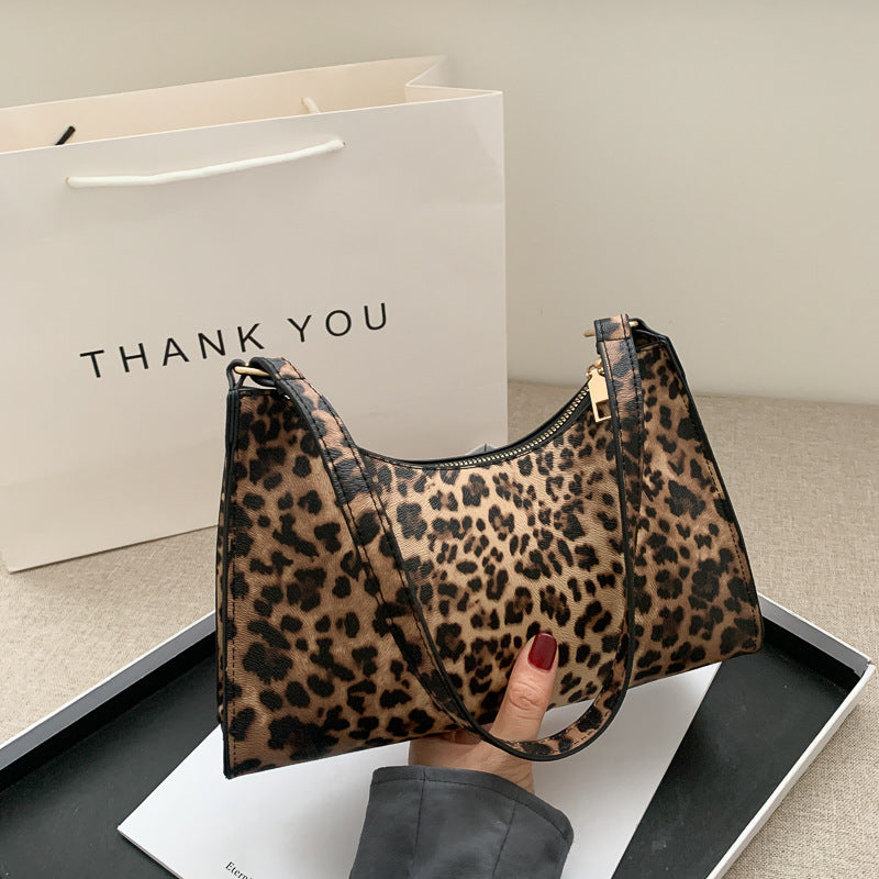 Leopard cow print underarm bag