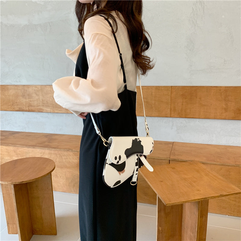 Mini small bag cow grain texture niche shoulder saddle bag