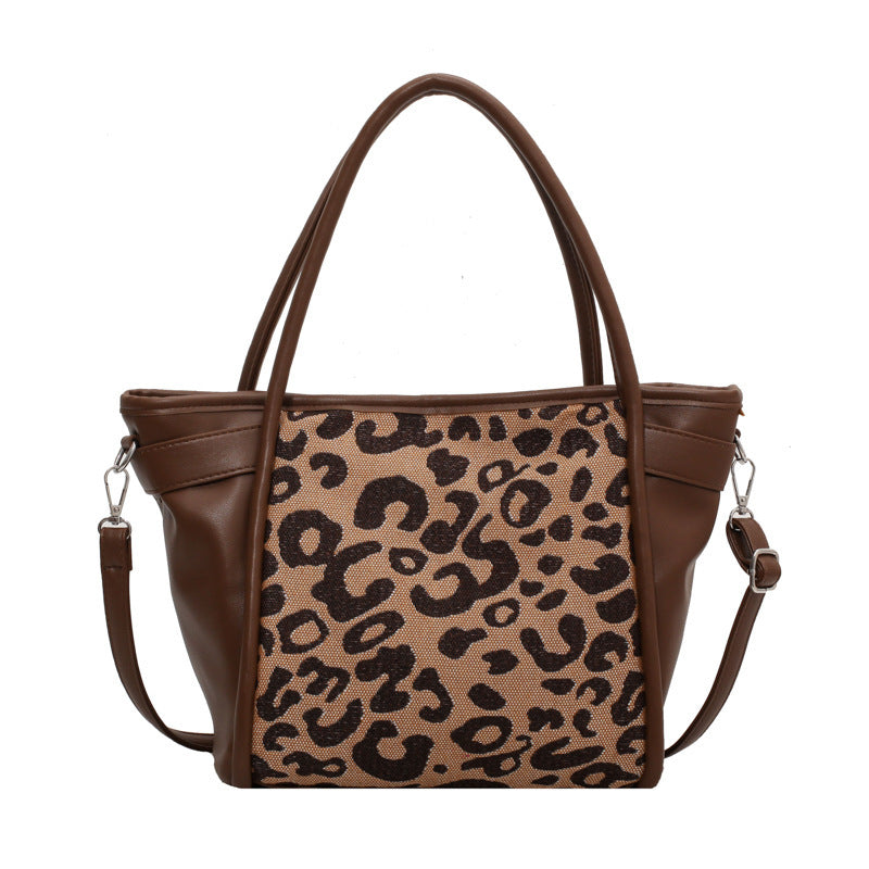 Leopard Print Fabric One-shoulder Messenger Women's Bag