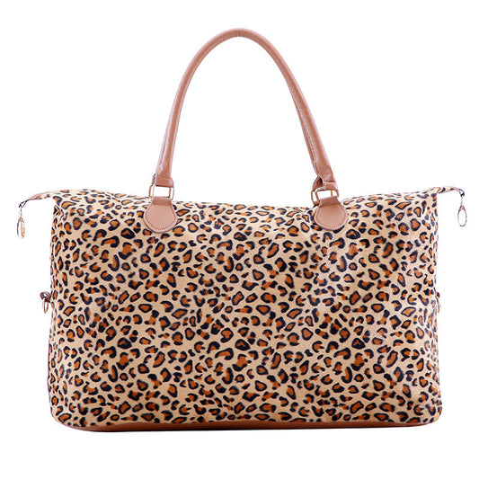 Women's Cow Print Leopard Print Large Capacity Canvas Bag