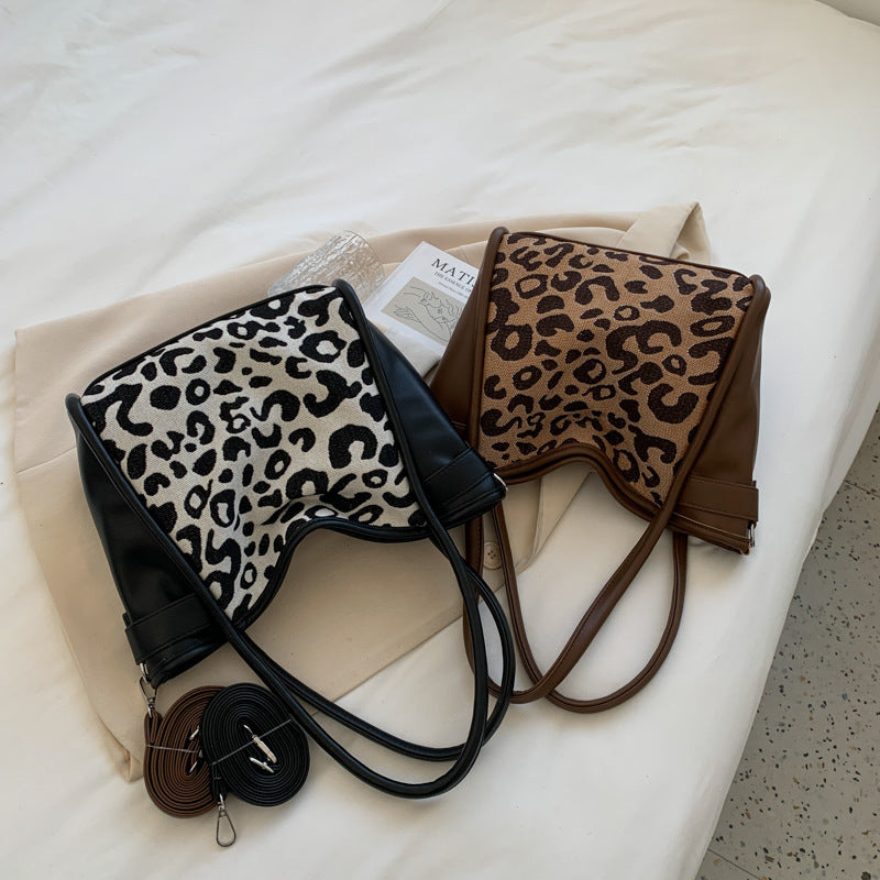 Leopard Print Fabric One-shoulder Messenger Women's Bag